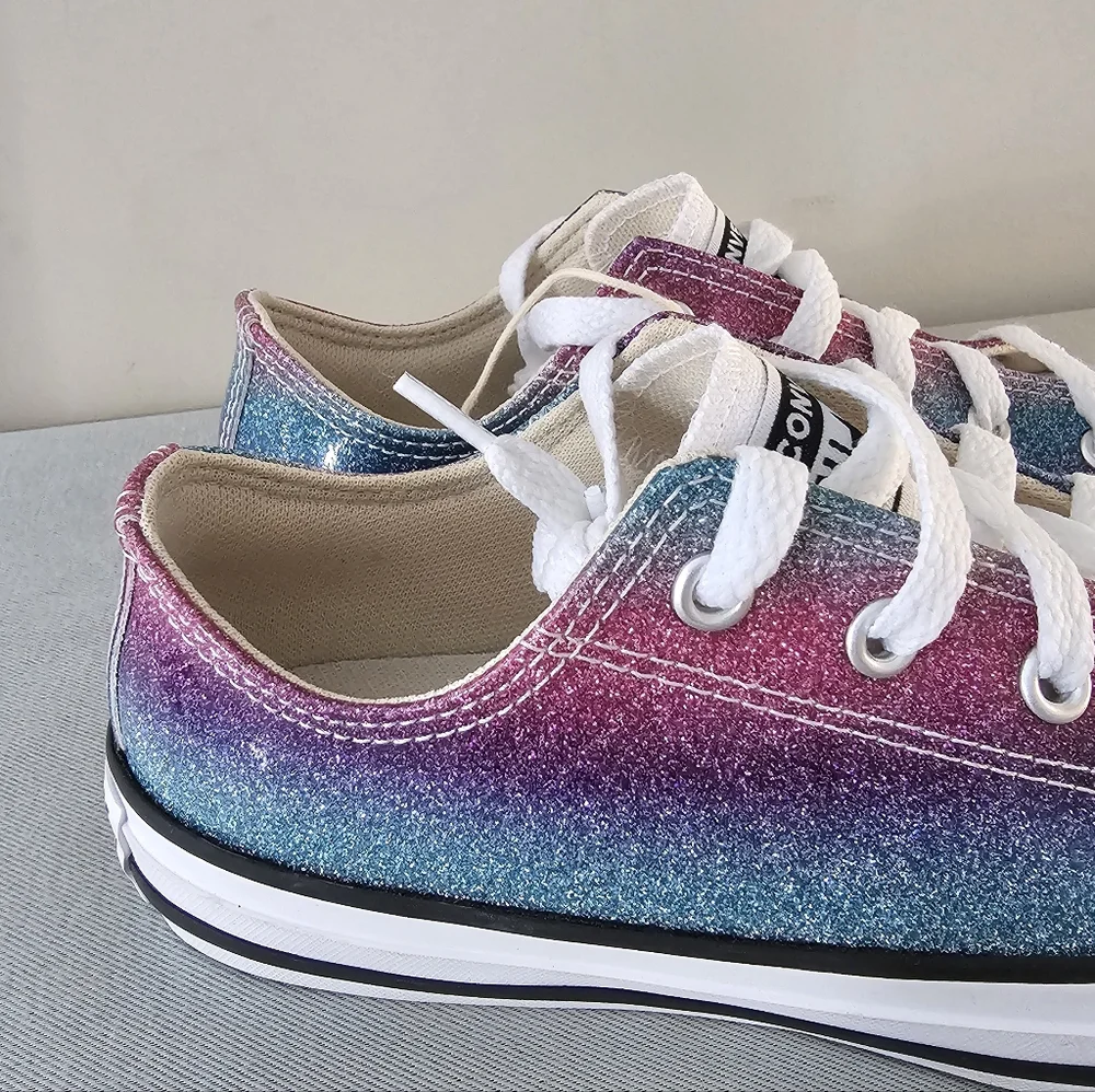 NWOB CONVERSE All Star Lo Glitter Drip Girls Sneakers, Shoes